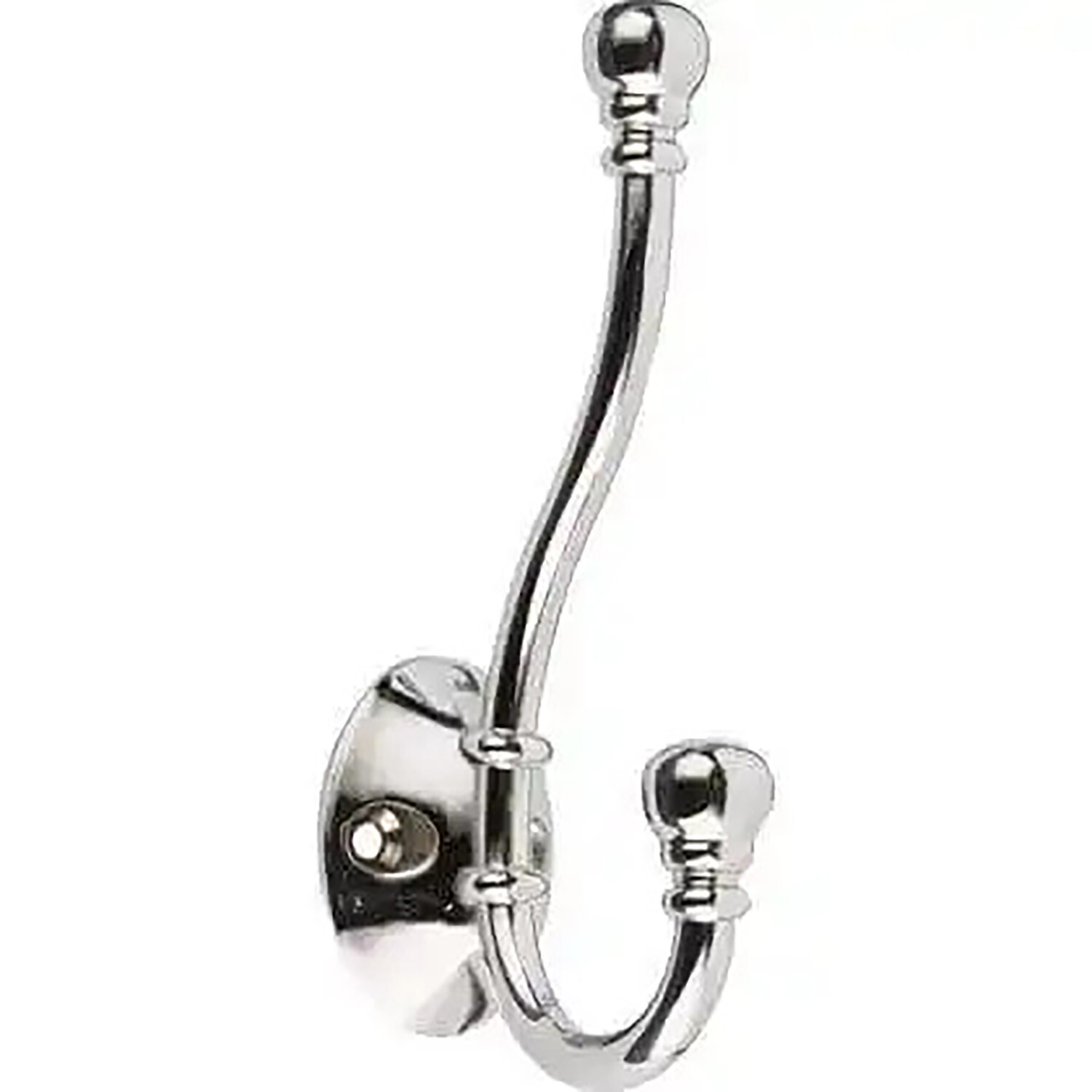 Ball End Double Hat and Coat Hook - Polished Chrome Image
