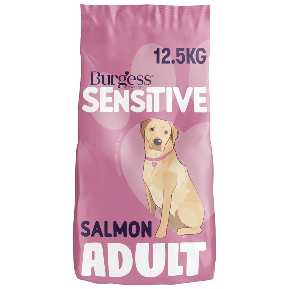 Burgess Sensitive Hypoallergenic Adult Complete Salmon and Rice Dog Food 12.5kg Image 1
