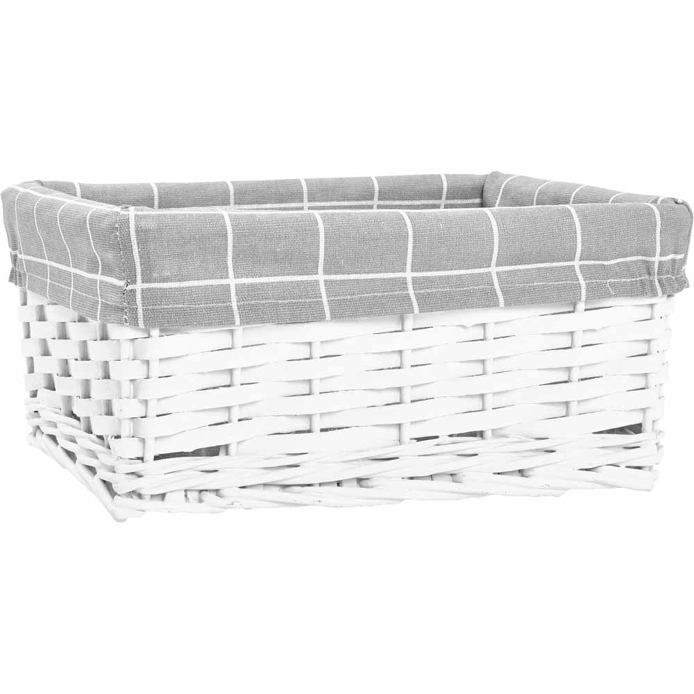 Wilko White Wicker Basket Small Wilko