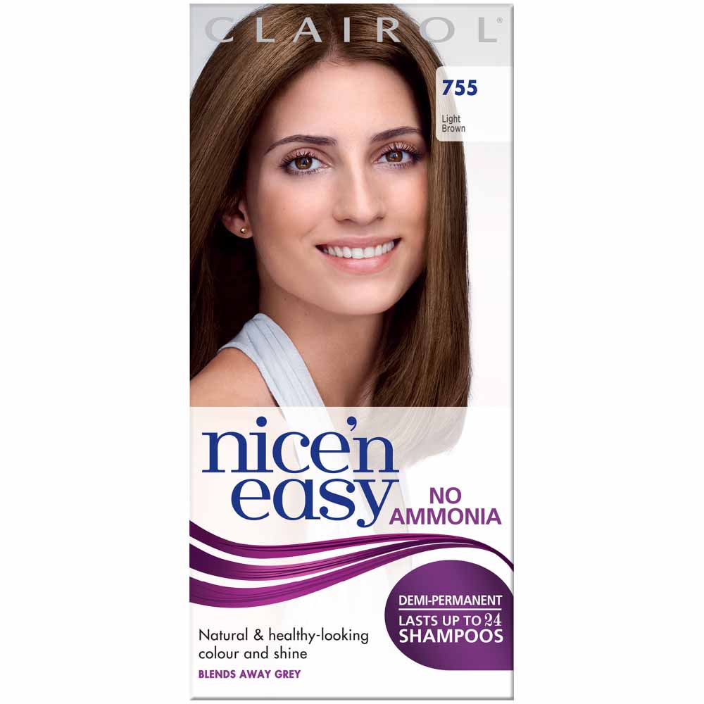 Clairol Nice'n Easy Light Brown 755 Non-Permanent Hair Dye Image 1