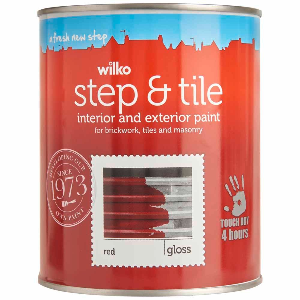 Wilko Step & Tile Brickwork Tile and Masonry Red Gloss Paint 1L Image 2