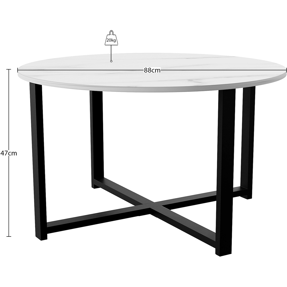 Vida Designs Brooklyn Marble Round Coffee Table with Metal Legs Image 7