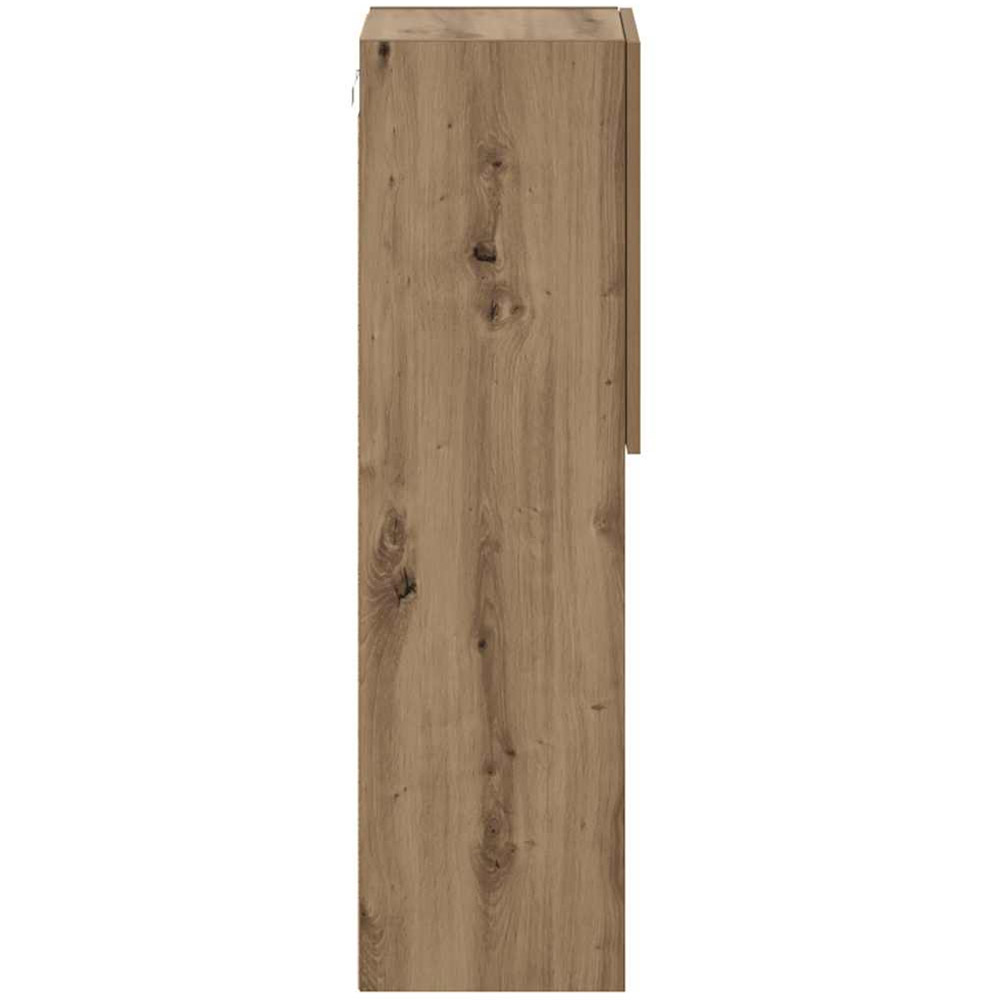 vidaXL Single Door 3 Shelf Artisan Oak Wall Mounted LED TV Cabinet Image 8