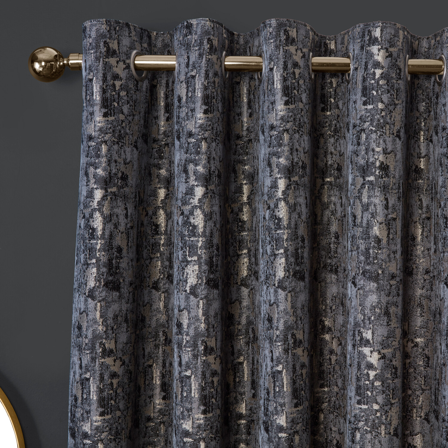 Aster Blackout Eyelet CurtainCharcoal229cm Image 3