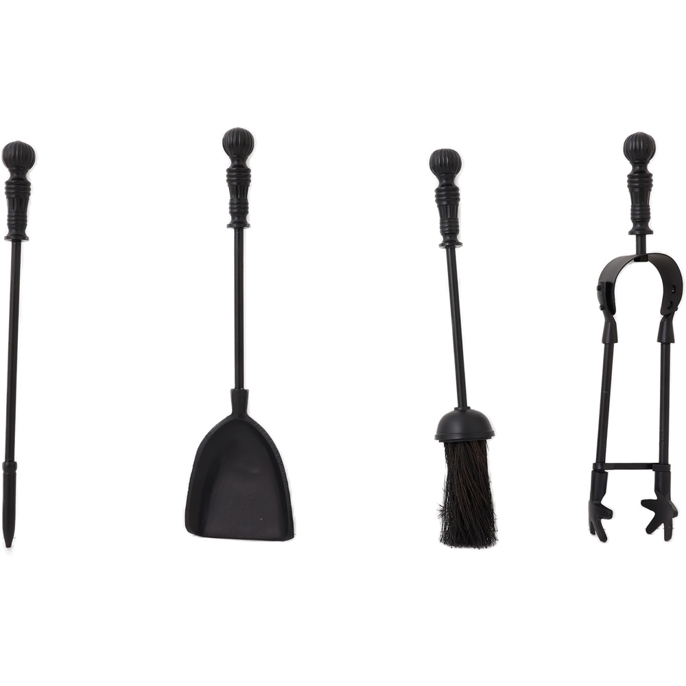 Charles Bentley 4 Piece Black Cottonwood Fireside Companion Set Image 3