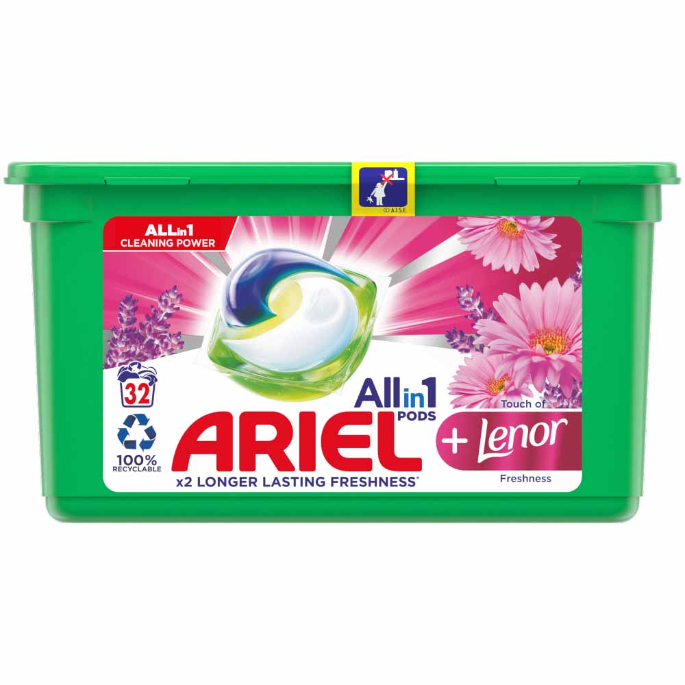 Ariel+ Lenor All-in-1 Wash Capsules 32 Wash Image 2