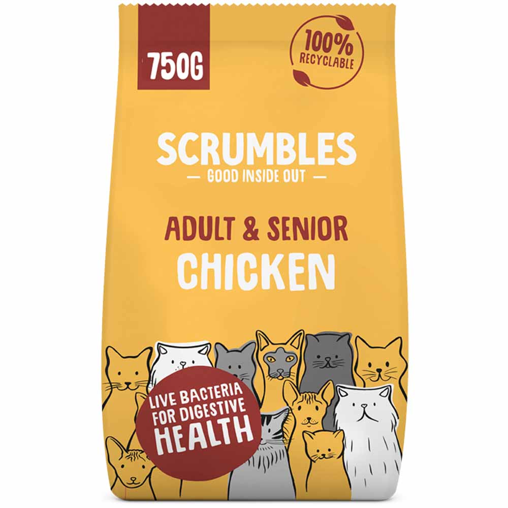 Scrumbles Dry Cat Food Chicken 750g Image 1