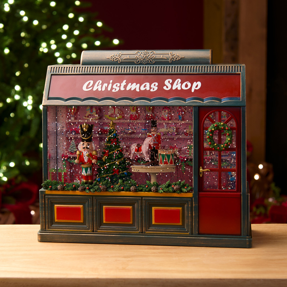 Vintage Christmas Shop Glitter Spinner Image 3