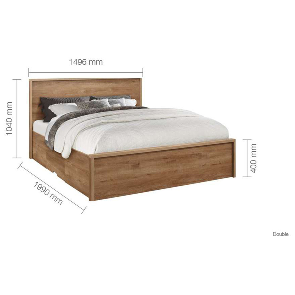 Stockwell Double Brown 2 Drawer Bed Image 9