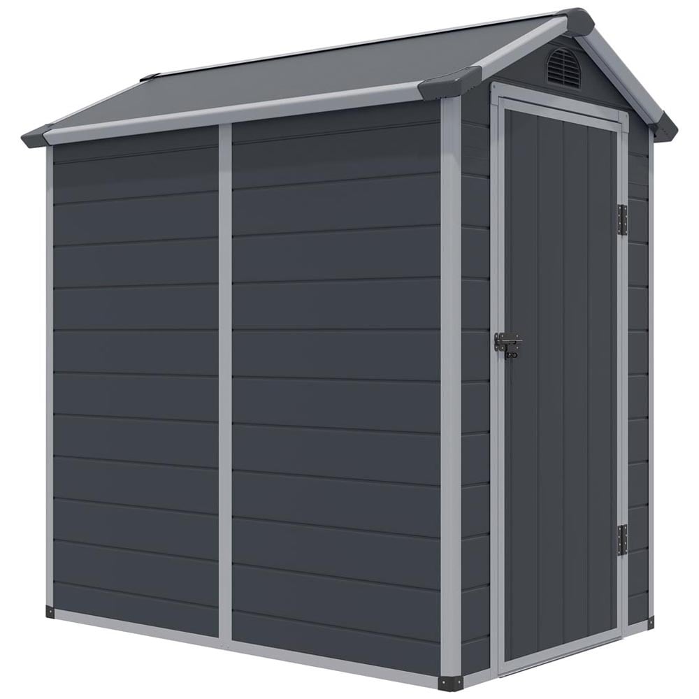 Rowlinson 4 x 6ft Dark Grey Airevale Plastic Garden Shed Image 1