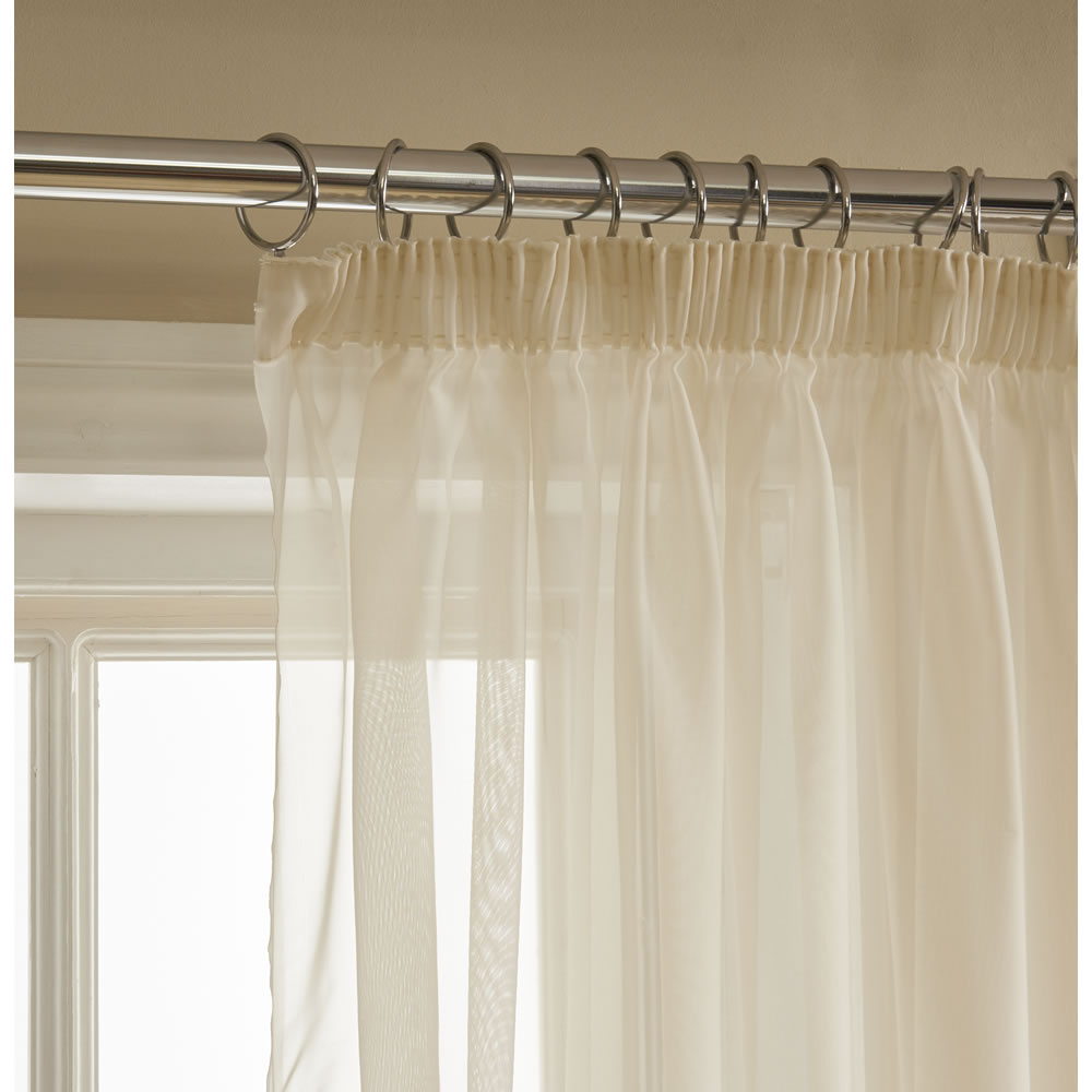 Wilko Cream Faux Linen Slot Top Voile 145 W X 137cm D Wilko