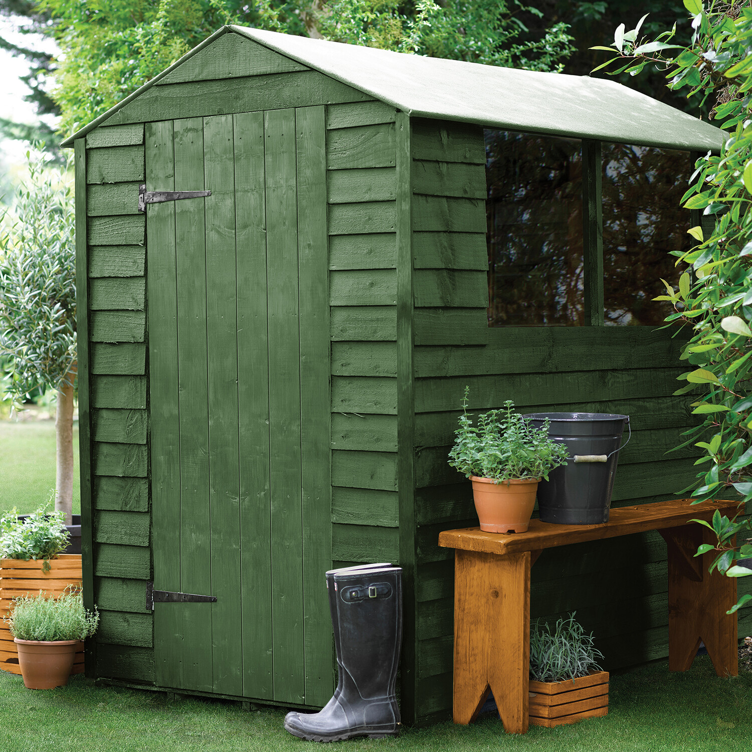 Sadolin Shed and Fence Protection Woodstain Green Forest 5l Image 4