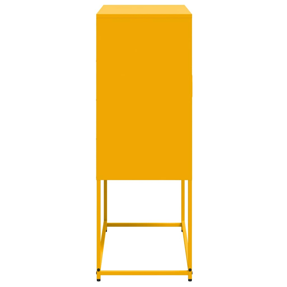 vidaXL 2 Door Mustard Yellow Steel Highboard Image 7
