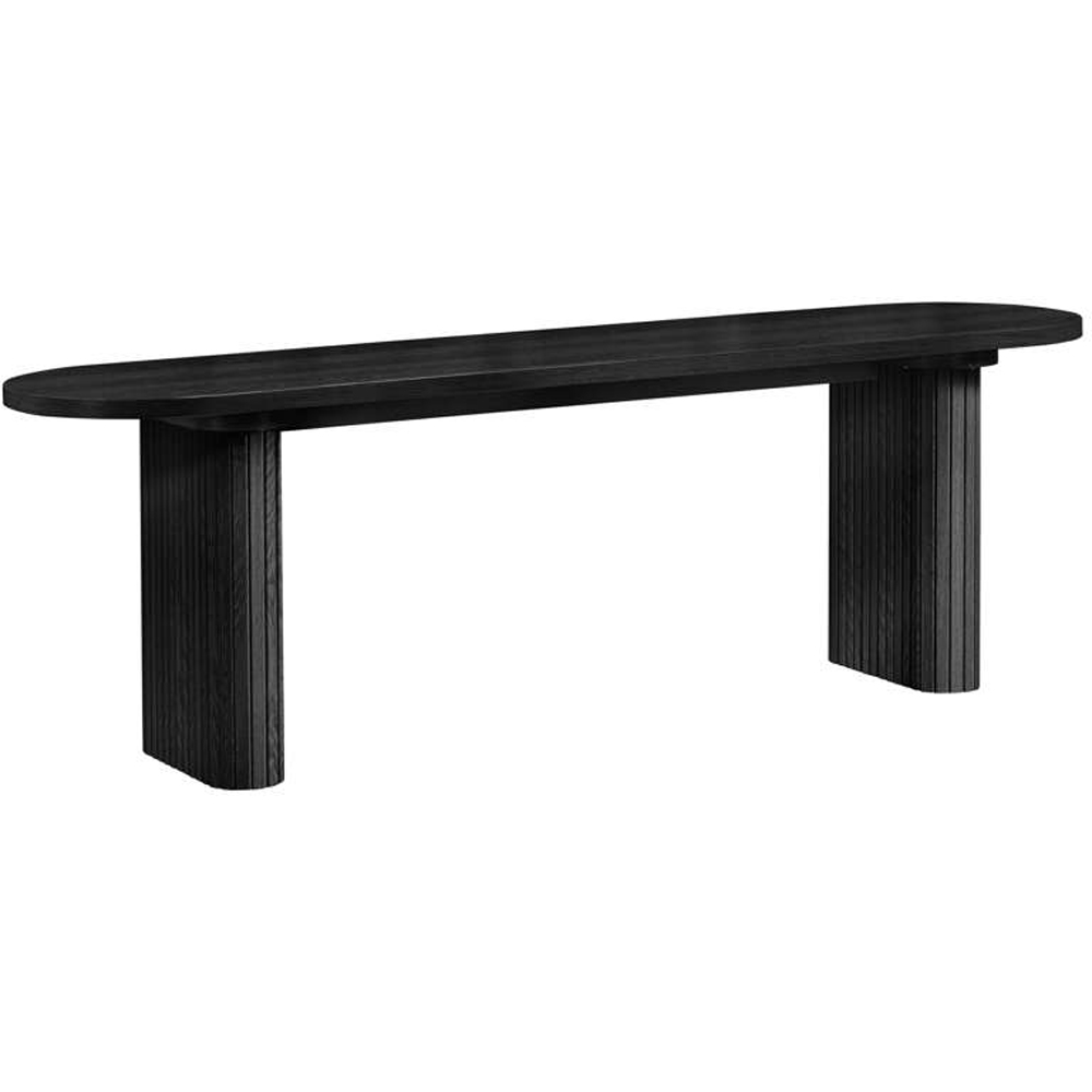 Birlea Axel 2 Seater Black Oval Fluted Dining Bench Image 2