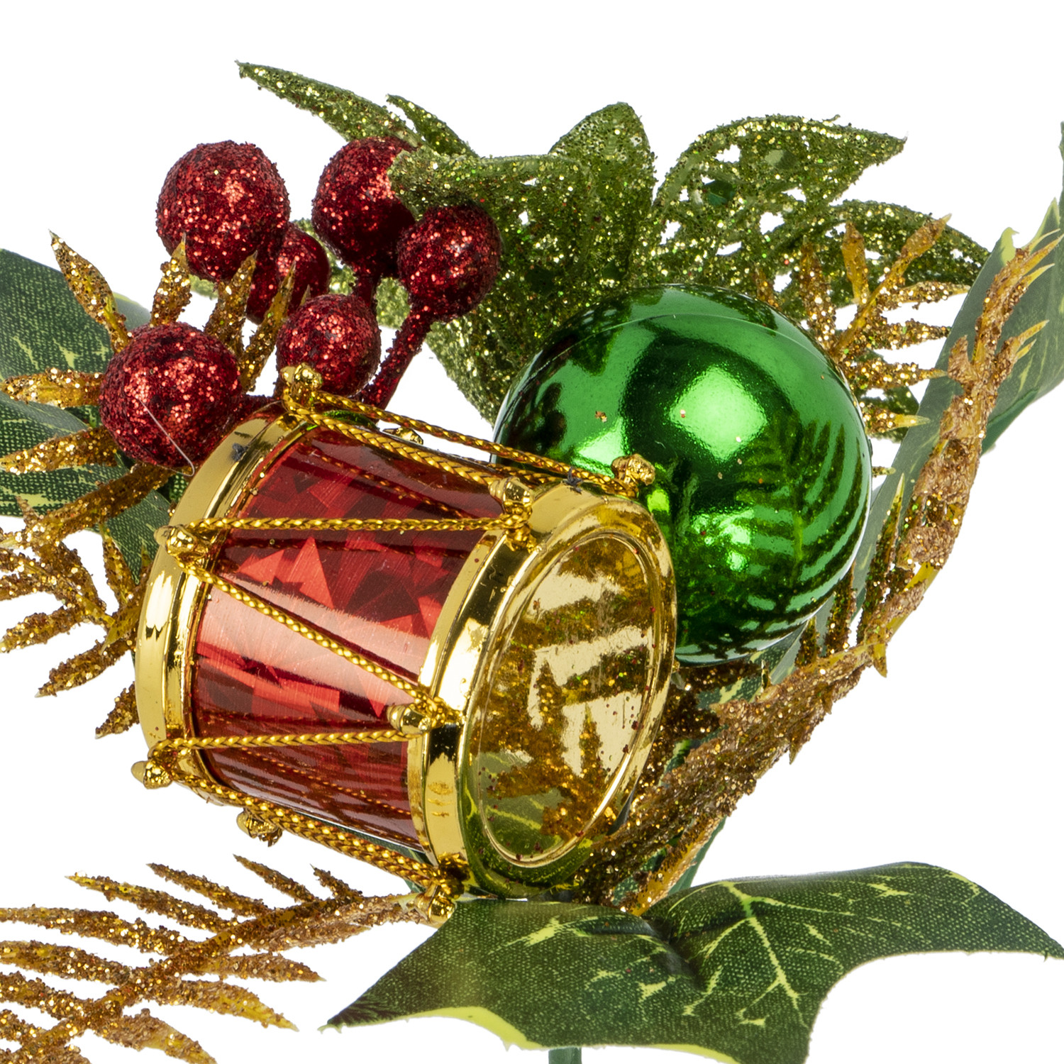 Green and Red Drum Bauble Ornament Image 2