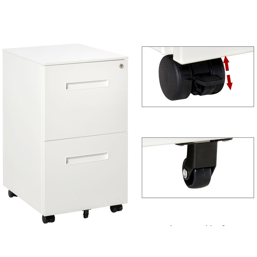 Vinsetto White Home Filing Cabinet Image 3
