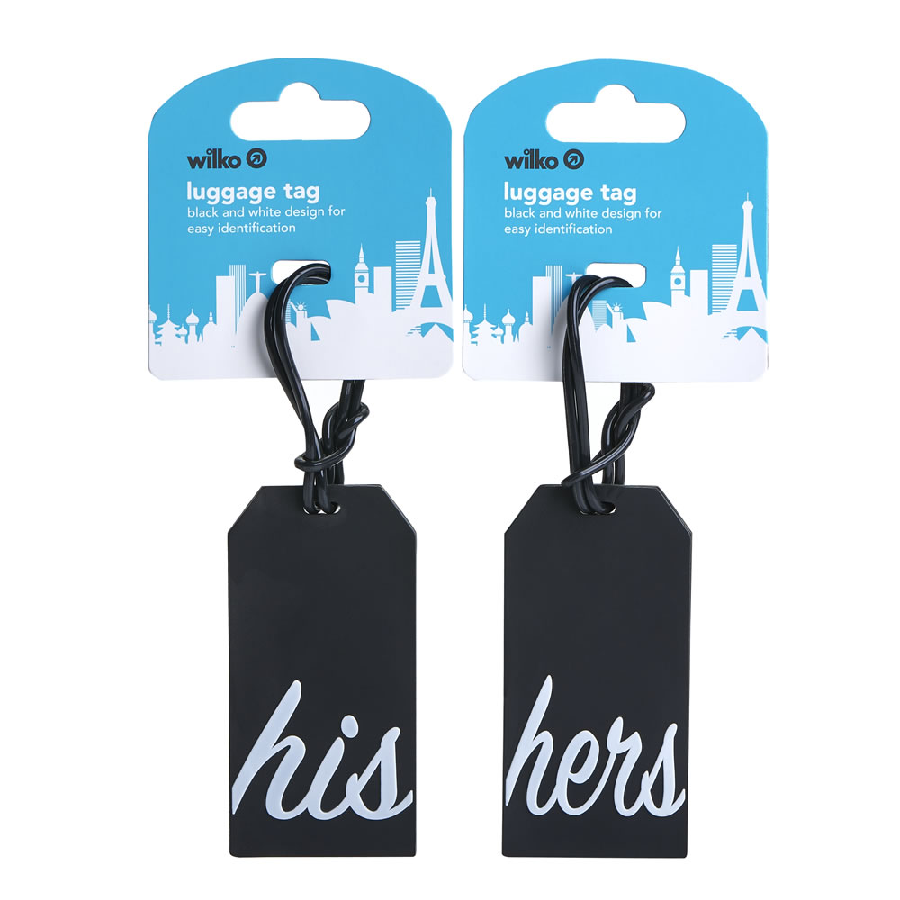 Wilko His and Hers Luggage Tags Image 1