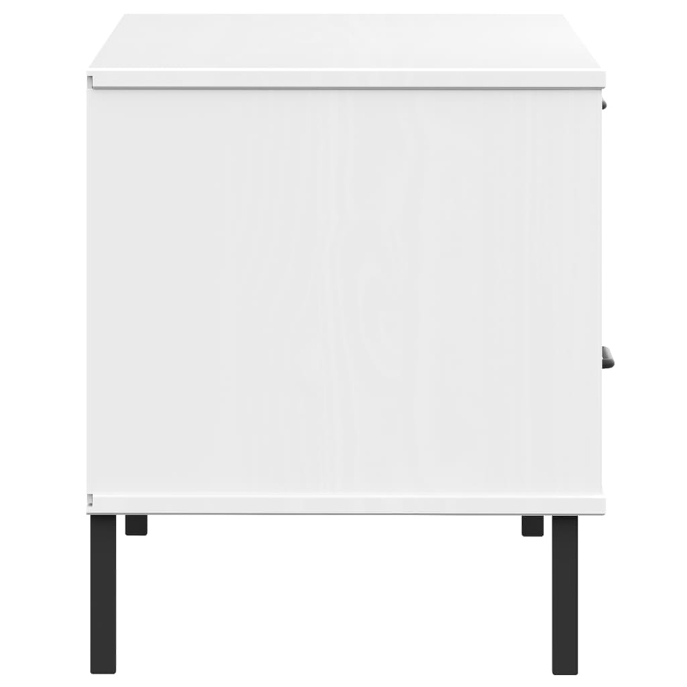 vidaXL Oslo Single Door Single Drawer Single Shelf White Solid Pine Wood TV Cabinet Image 6