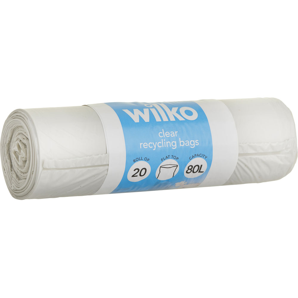 Wilko Refuse Sacks Clear 80L 20 Pack Image 1