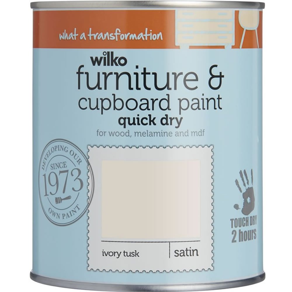 Wilko Quick Dry Ivory Cupboard Paint 750ml Image 2