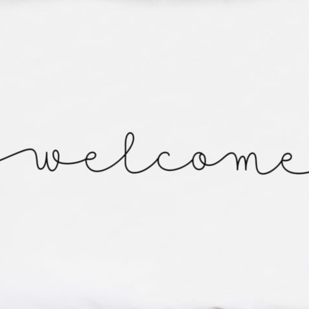 Benjamin Tate Design White Welcome Text Outdoor Cushion 45 x 30cm Image 3