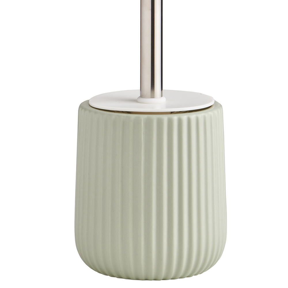 Wilko Ribbed Toilet Brush Holder Sage Green Wilko