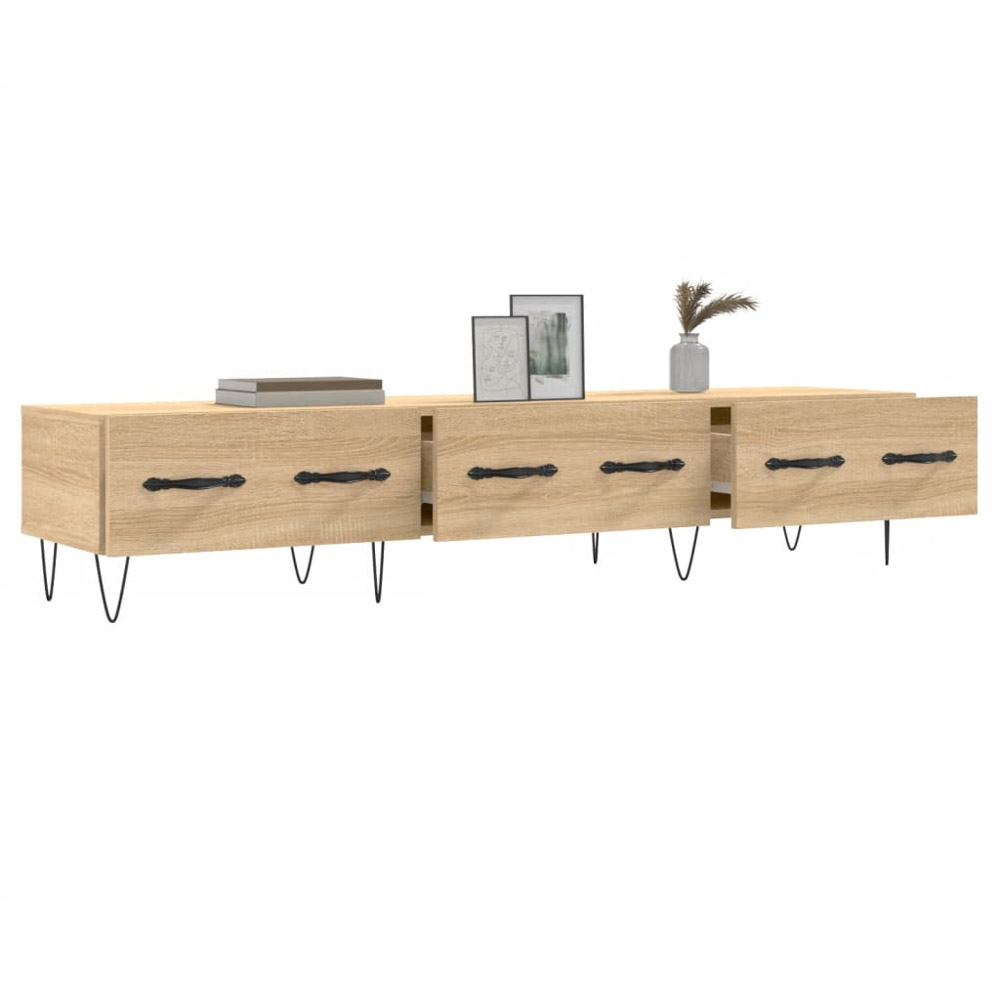 vidaXL 3 Drawer Sonoma Oak TV Cabinet Image 4
