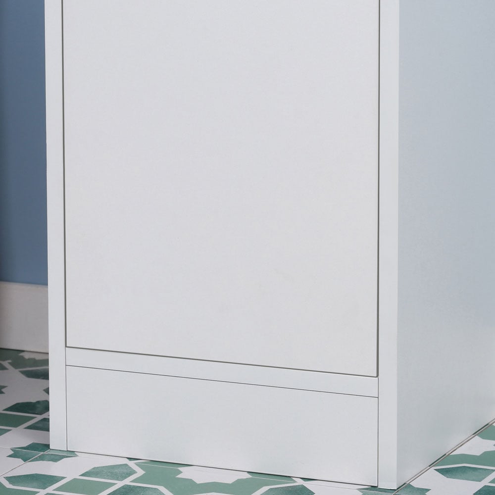Portland 2 Door 2 Shelf White Mirrored Tall Bathroom Cabinet Image 4