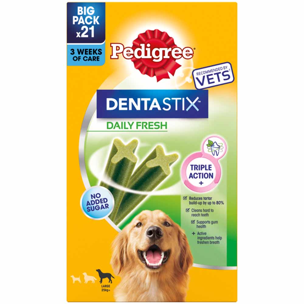 Pedigree 21 Pack Dentastix Fresh Adult Large Dog Treats 810g Image 2