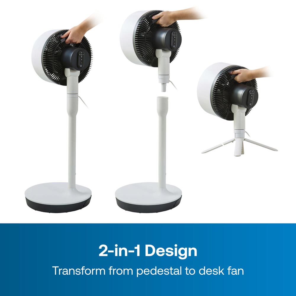 Dimplex DuoCool 2-in-1 White and Black Height Adjustable Oscillating ...
