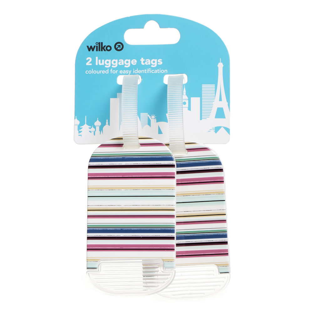 Wilko Luggage Tag Stripe 2pk Wilko