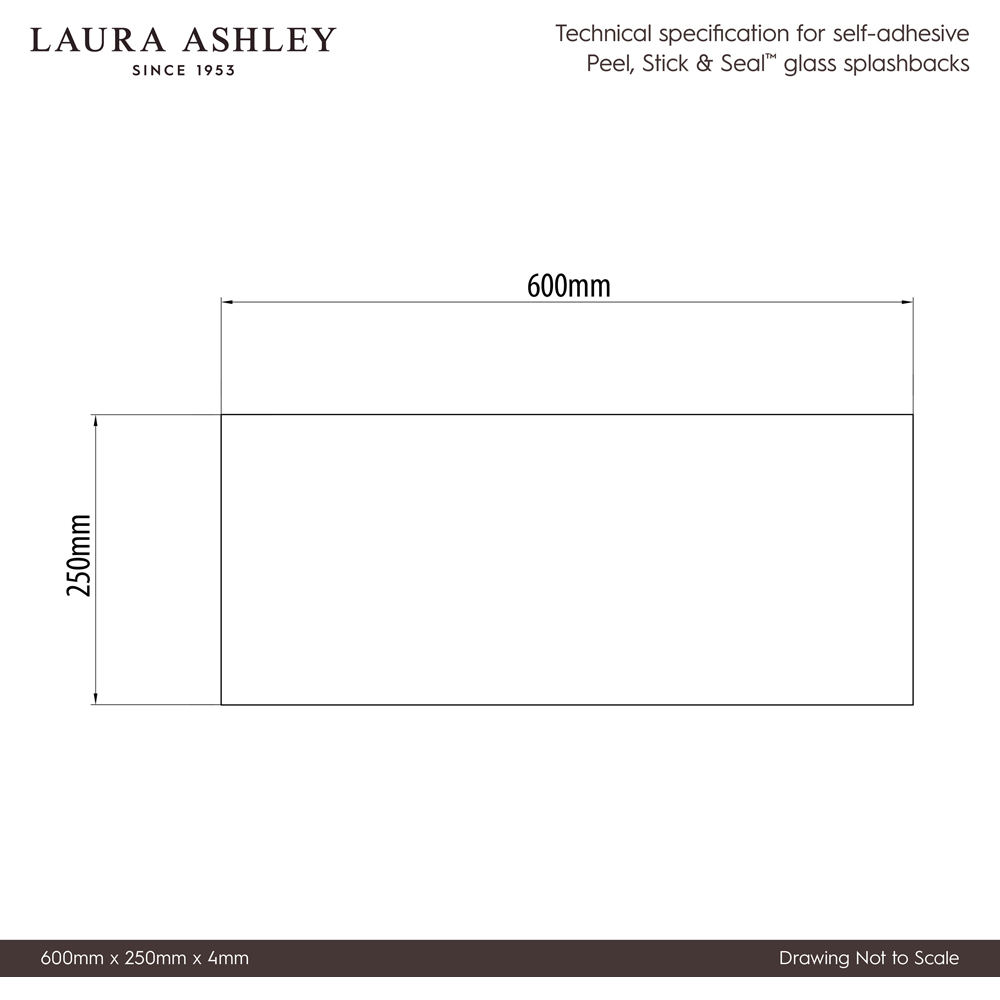 Laura Ashley Mr Jones Slate White Glass Bathroom Splashback 600 x 250 x 4mm Image 6