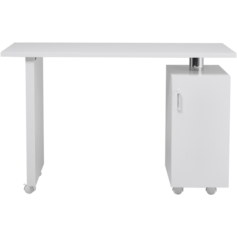 Living and Home Single Drawer White Rolling Manicure Table Image 4