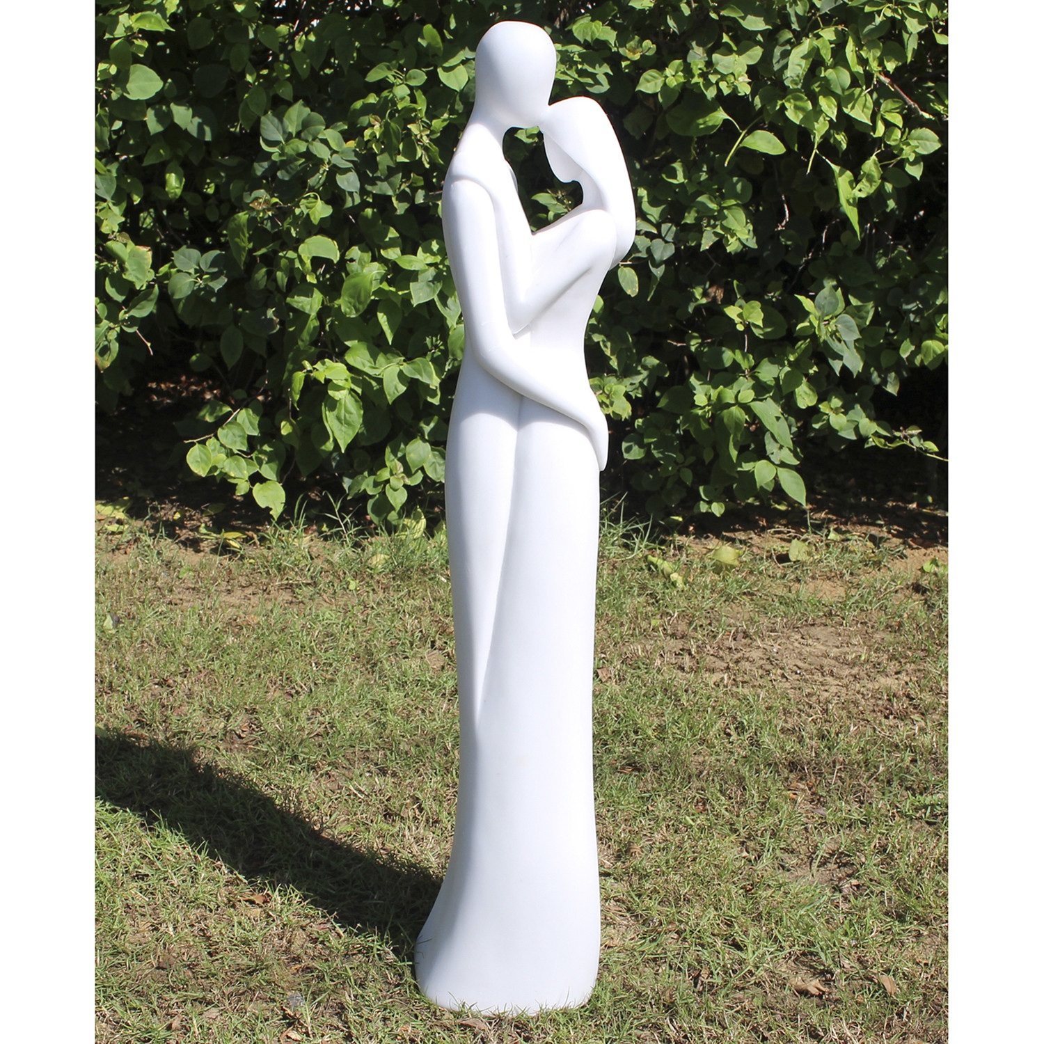 Enigma Affection White Crushed Marble and Resin Statue Image 2