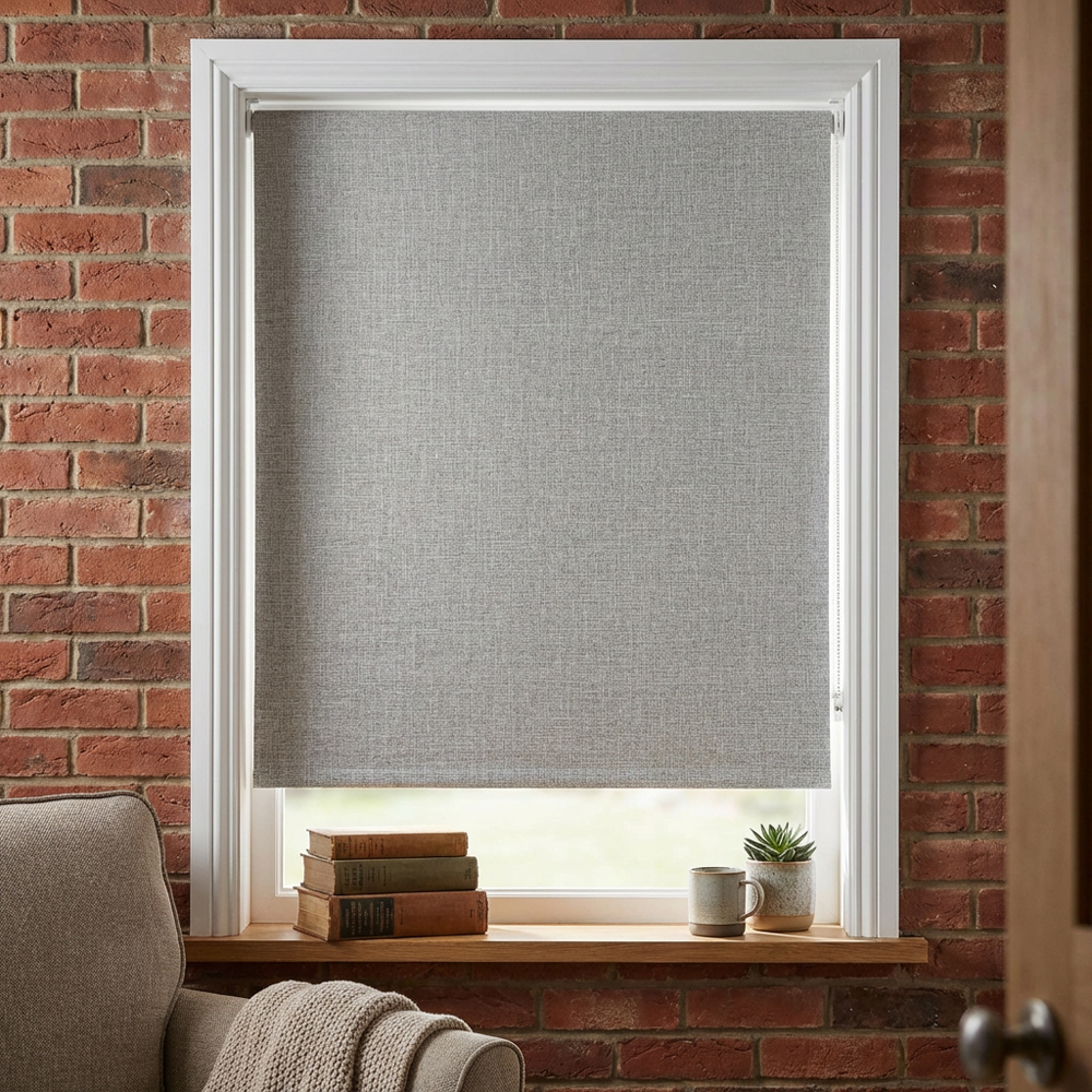 Textured Blackout Roller Blind Cloud 90cm Image 4