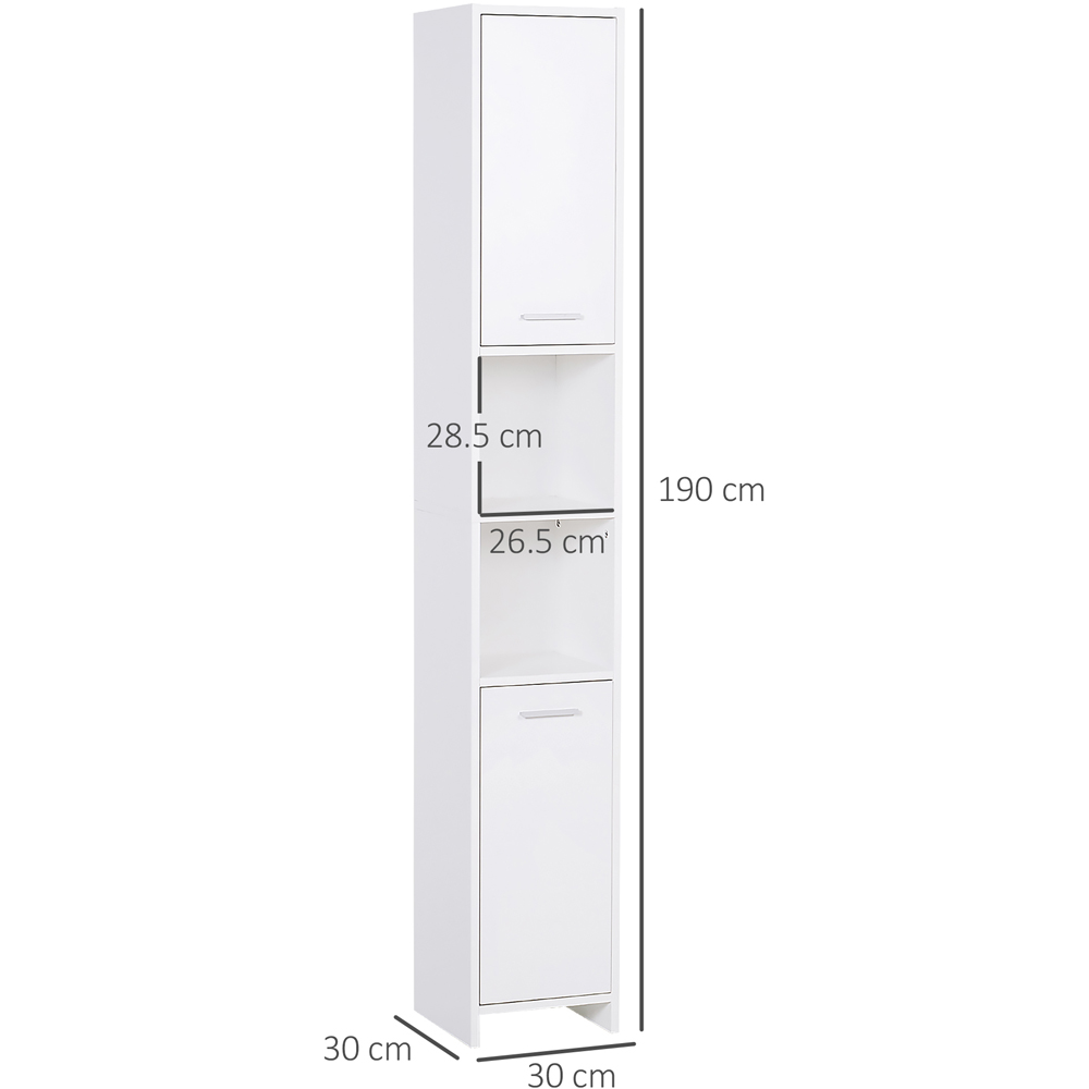 Portland 2 Door 2 Shelf White Tall Floor Cabinet Image 8