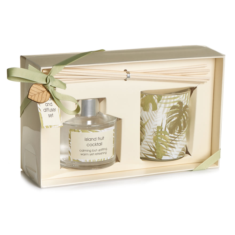 Wilko Candle and Diffuser Set Island Fruit Cocktail Wilko
