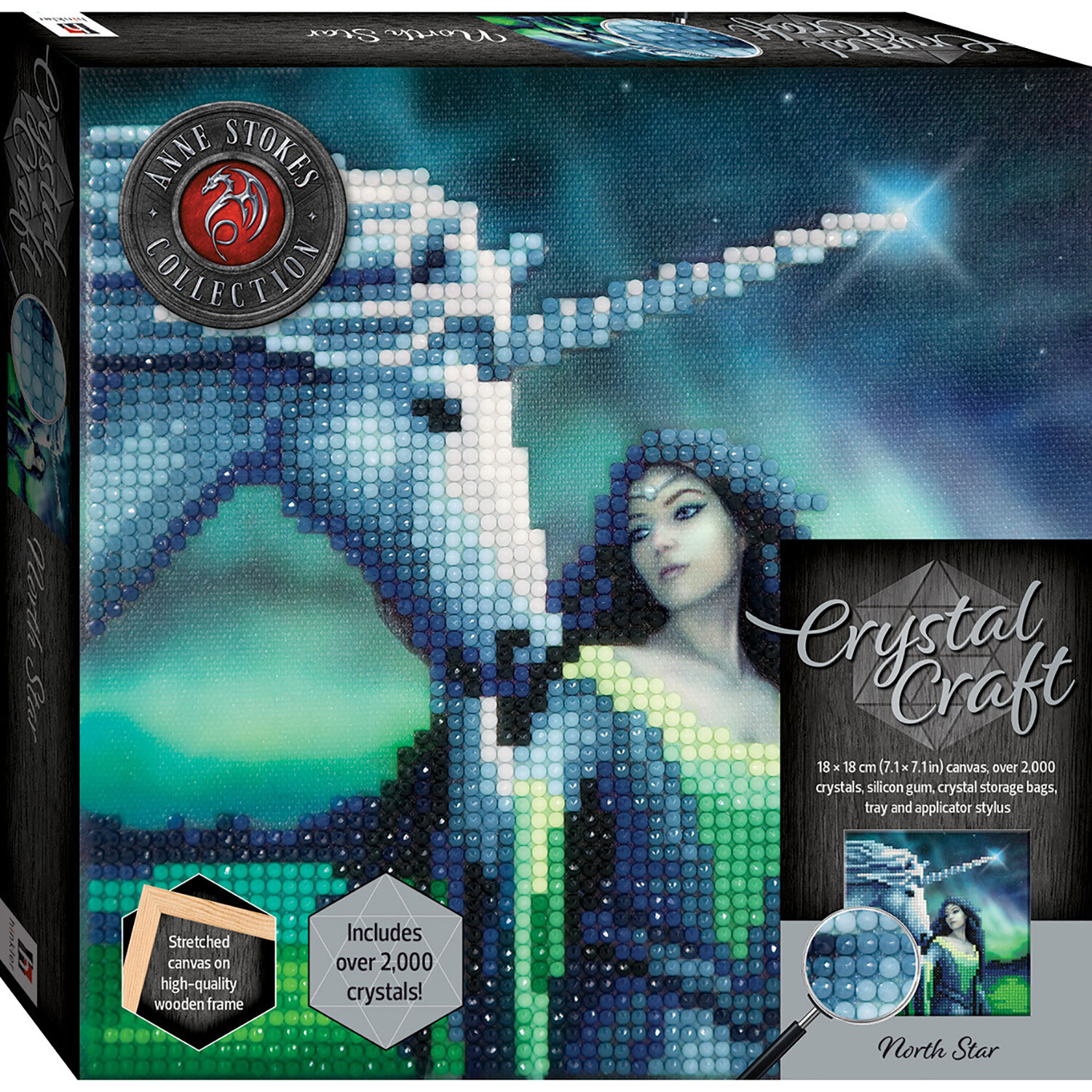 Hinkler Crystal Craft Make Your Own Woman with Unicorn Canvas Kit Image