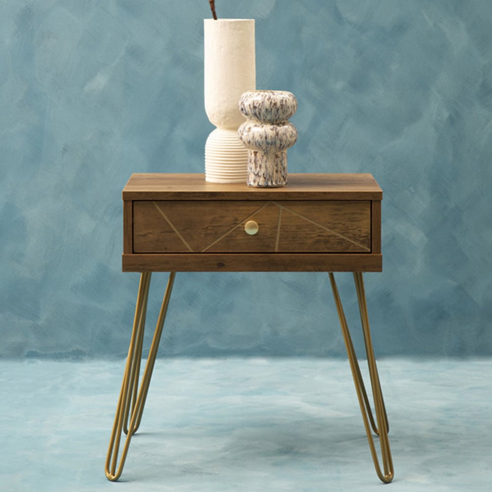 Interiors by Premier Flori Single Drawer Veneer Side Table Image 8