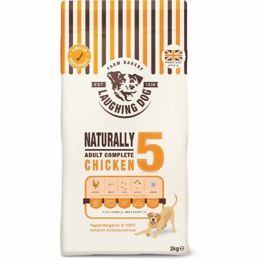 Laughing Dog Naturally 5 Adult Complete Chicken Dog Food 2kg Image 1