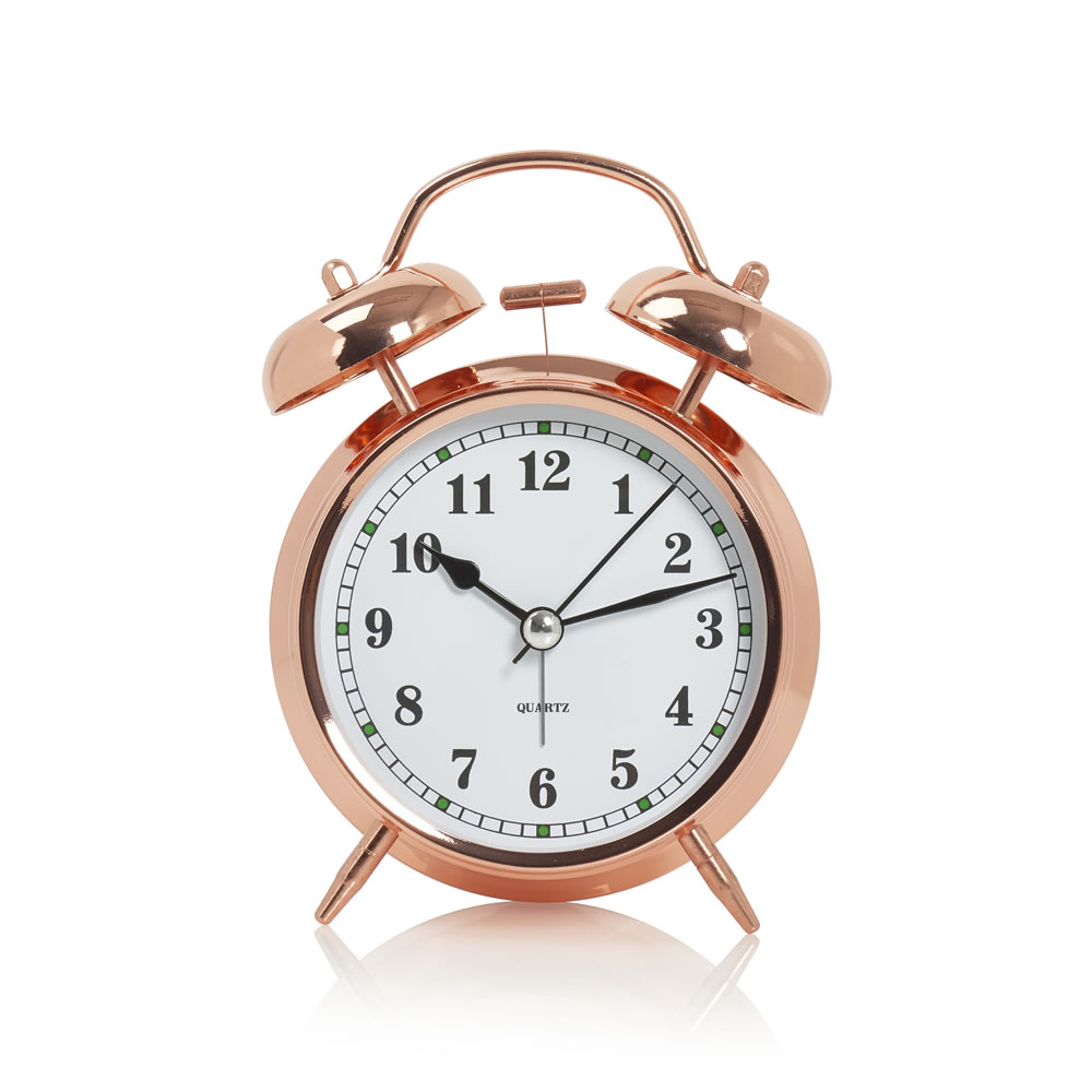 Wilko Bell Alarm Clock Copper Effect Image
