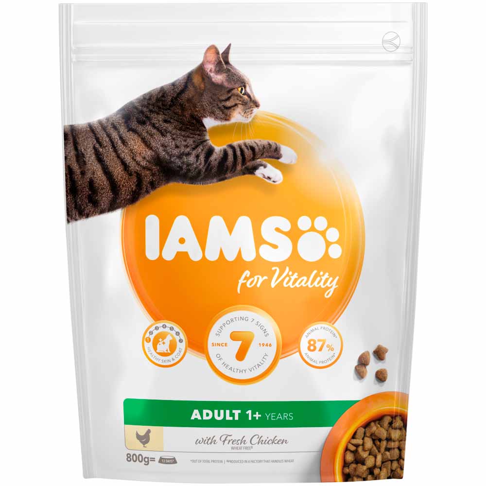 IAMS Vitality Adult Cat Food Chicken 800g Image 2