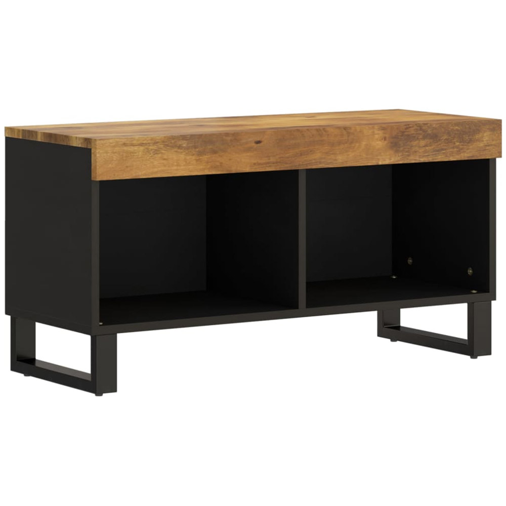 vidaXL 2 Open Shelf Honey Brown Solid Wood Mango TV Cabinet Image 2