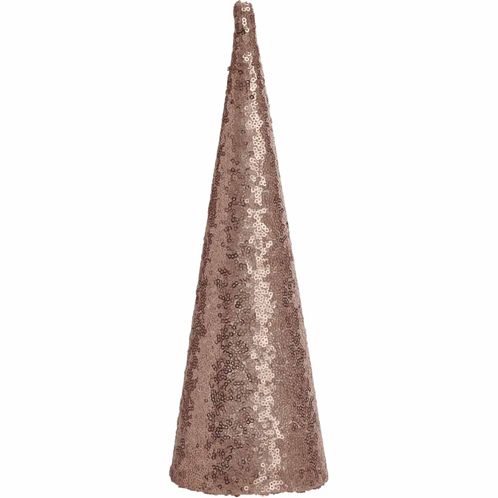 Wilko Cocktail Kisses Pink Sequin Christmas Tree Forest 3 Pack Image 4