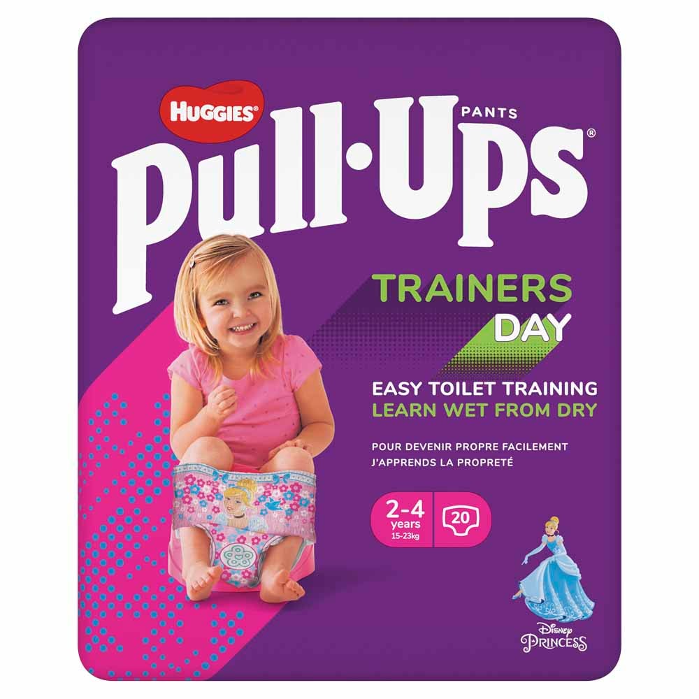 Huggies Pull Ups Trainers Pink 2 to 4 Years Case of 2 x 20 Pack Image 2