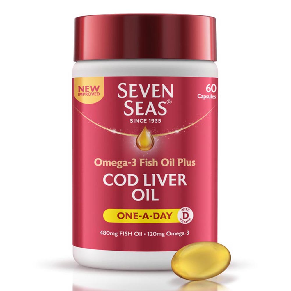 Seven Seas Cod Liver Oil One-A-Day 60 Capsules Image 2