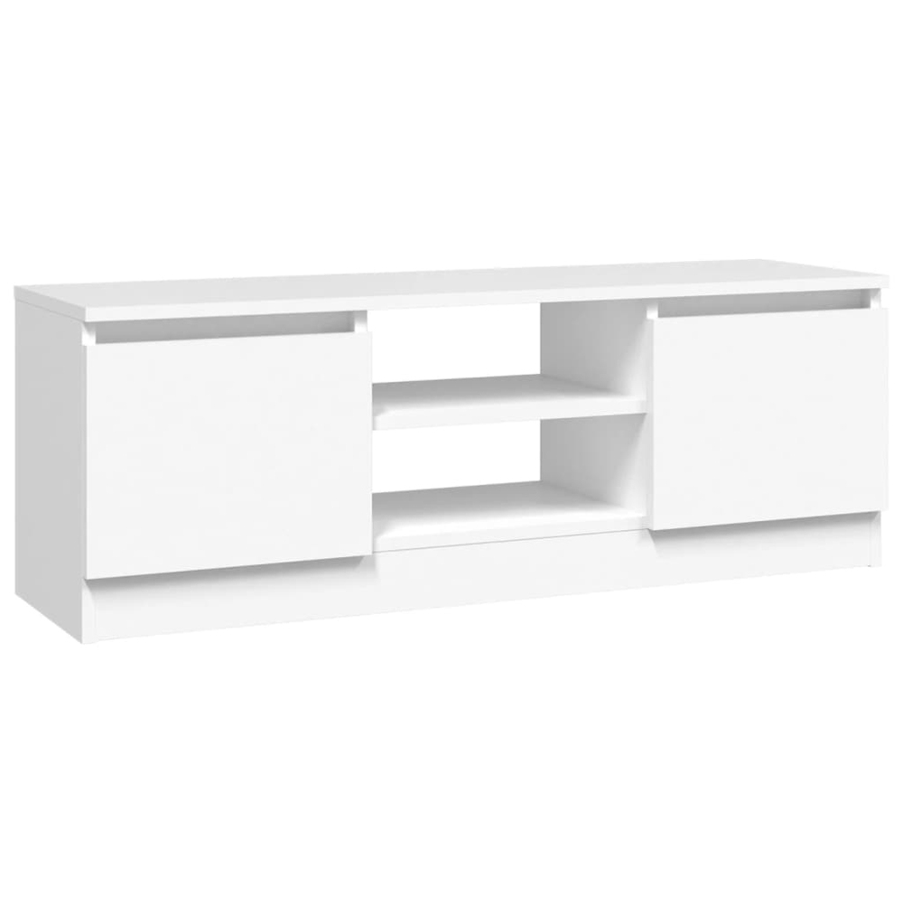 vidaXL 2 Door 2 Shelf White TV Cabinet Image 2