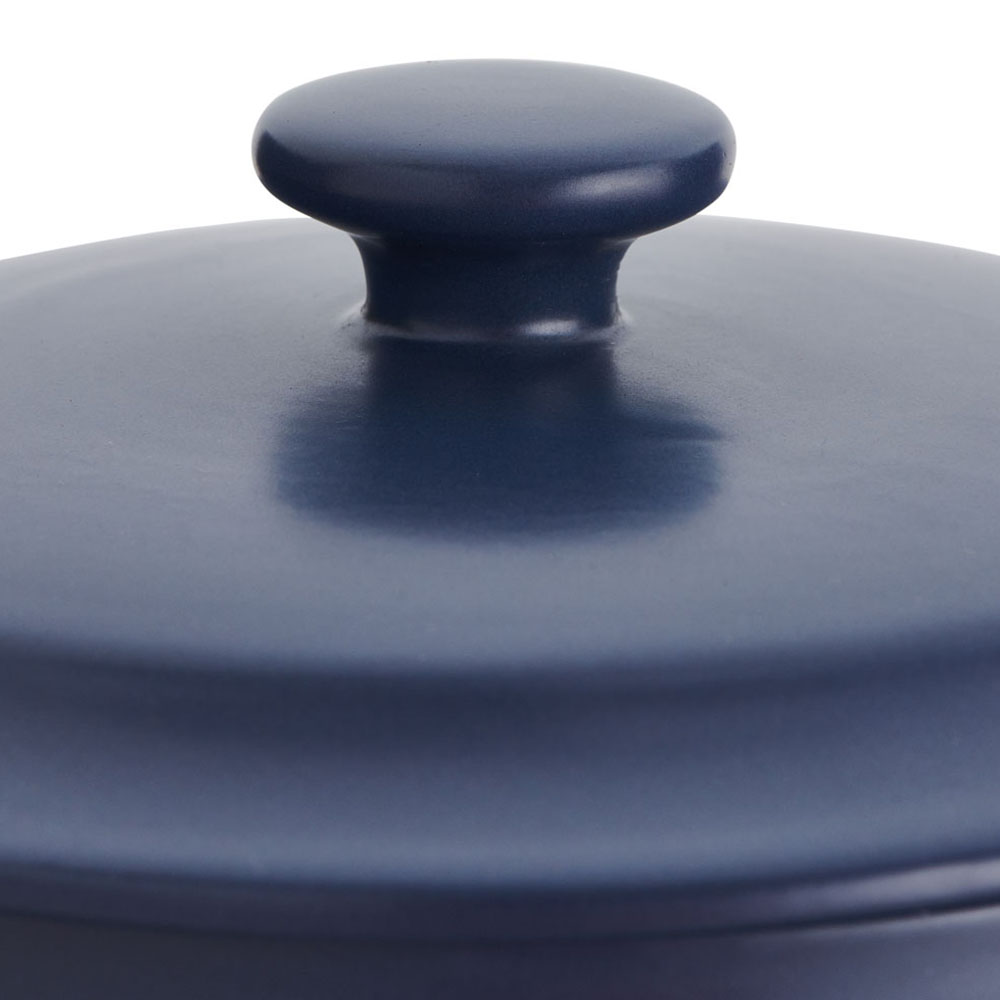 Wilko 14cm Blue Stoneware Round Casserole Image 4