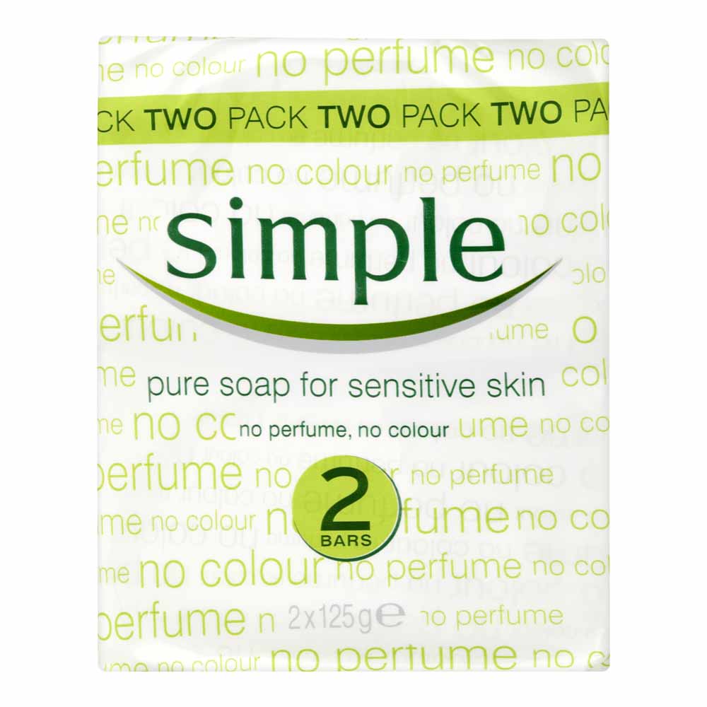 Simple Pure Soap for Sensitive Skin 125g 2 pack Image