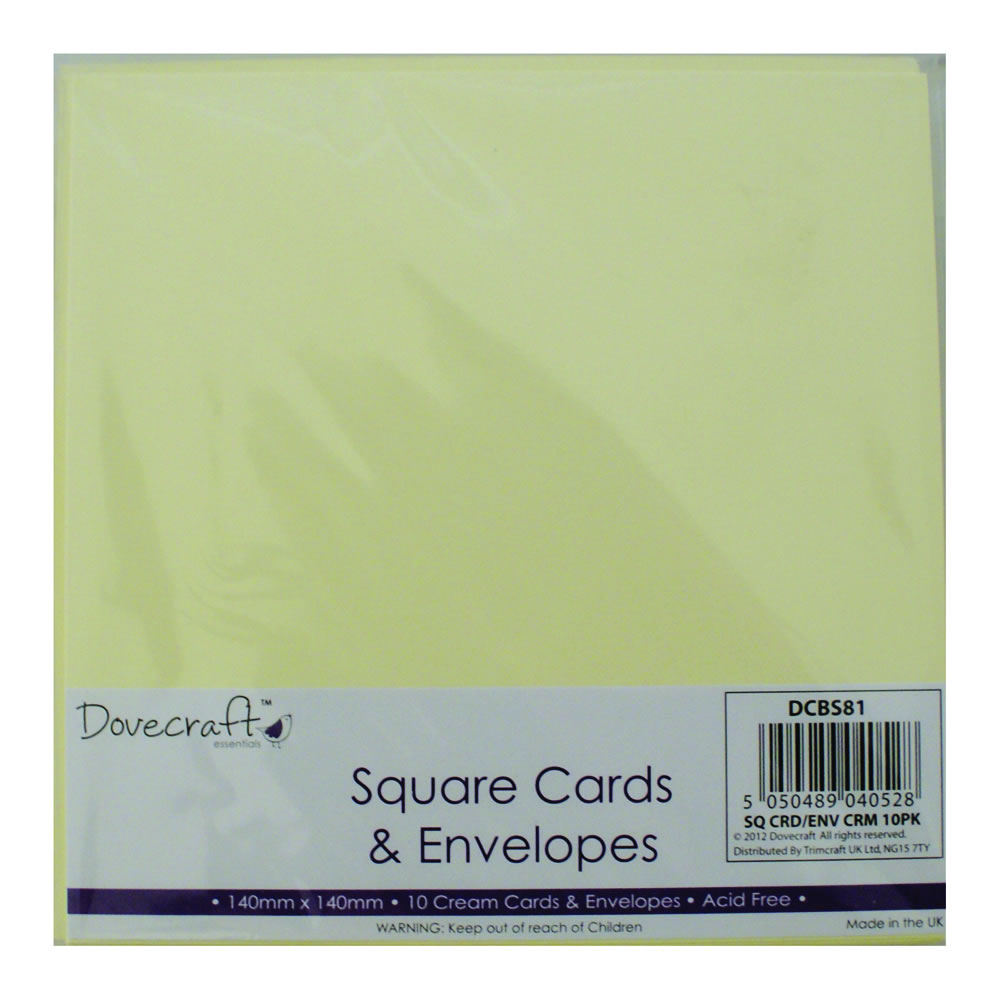 Dovecraft Cream Square Cards and Envelopes 140 x 140mm 10 pack Image